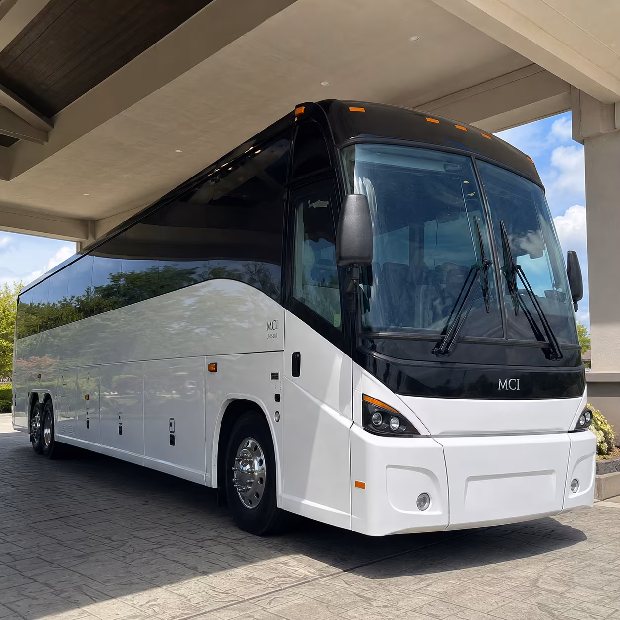conroe charter bus rental exterior