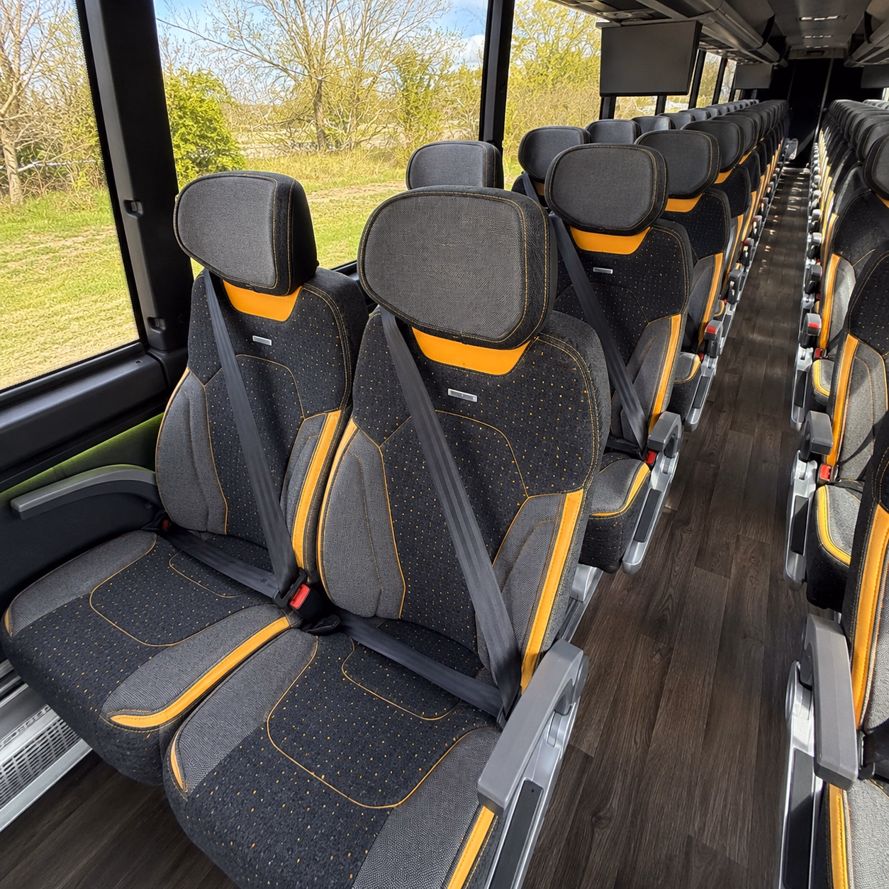 conroe charter bus rental interior