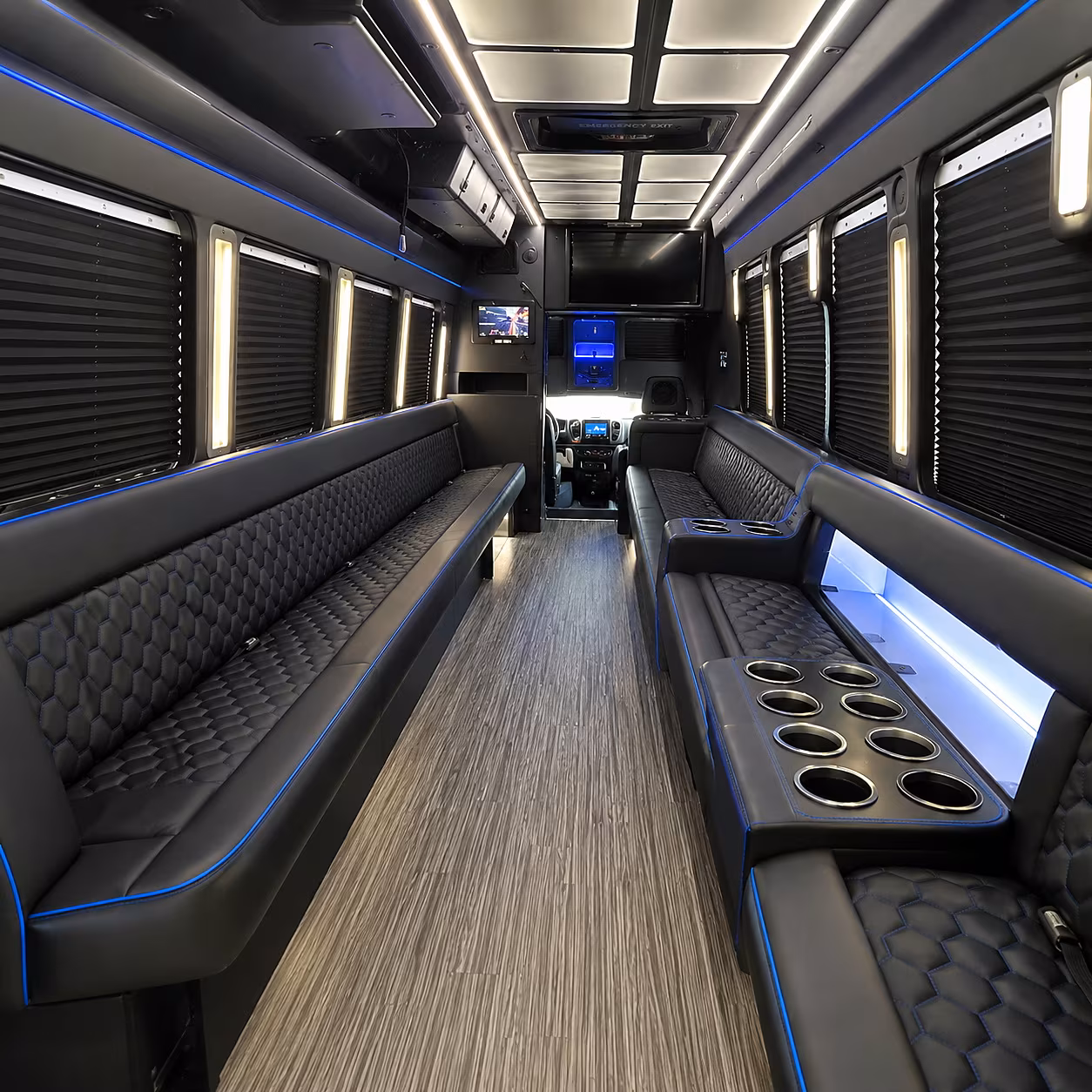 sugar land party bus rental interior